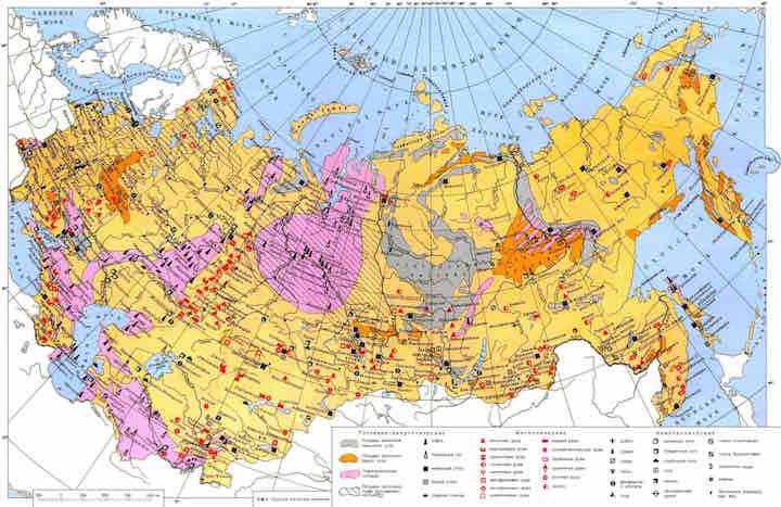 Карты полезных ископаемых СССР