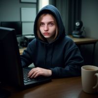 stable-diffusion__girl-laptop