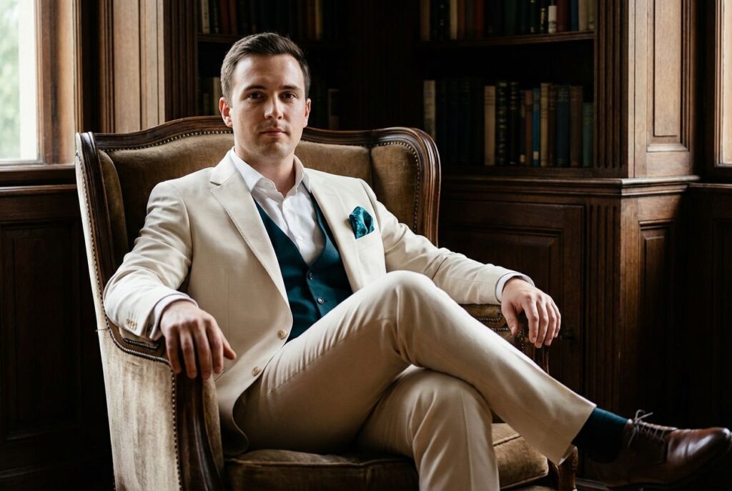 Портрет мужчины в классическом интерьере — работа нейросети Flux Портрет мужчины в классическом интерьере — работа нейросети Flux