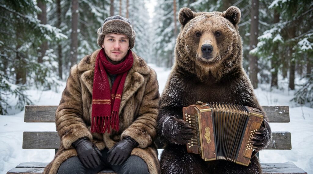 Зимняя сказка с медведем — создано нейросетью Flux Зимняя сказка с медведем — создано нейросетью Flux