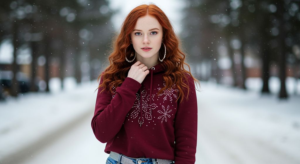 Красивая рыжеволосая девушка зимой на улице: фотосессия ИИ Freepik Красивая рыжеволосая девушка зимой на улице: фотосессия ИИ Freepik