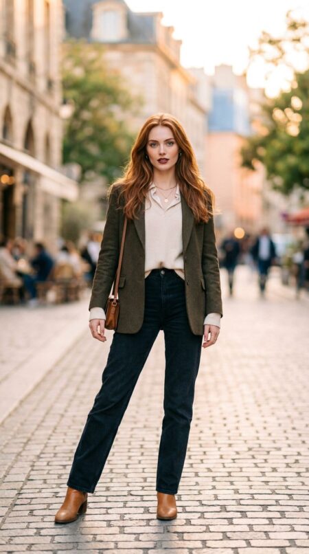 Красивая рыжеволосамя модница: фото нейросети Freepik, модель Google Nano Banana 2