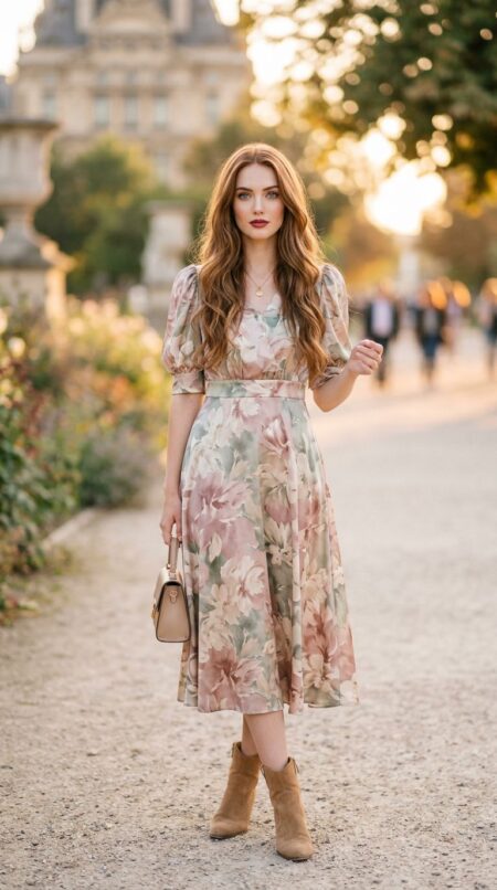 Красивая рыжеволосамя модница: фото нейросети Freepik, модель Google Nano Banana 2