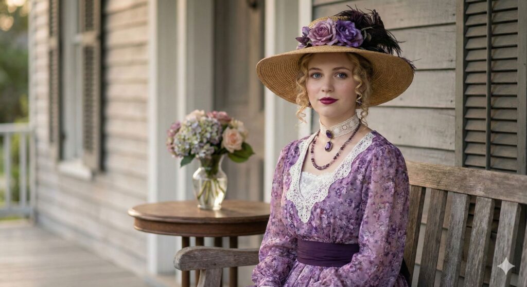 Портрет девушки в стиле ретро-элегантности — работа нейросети Gemini