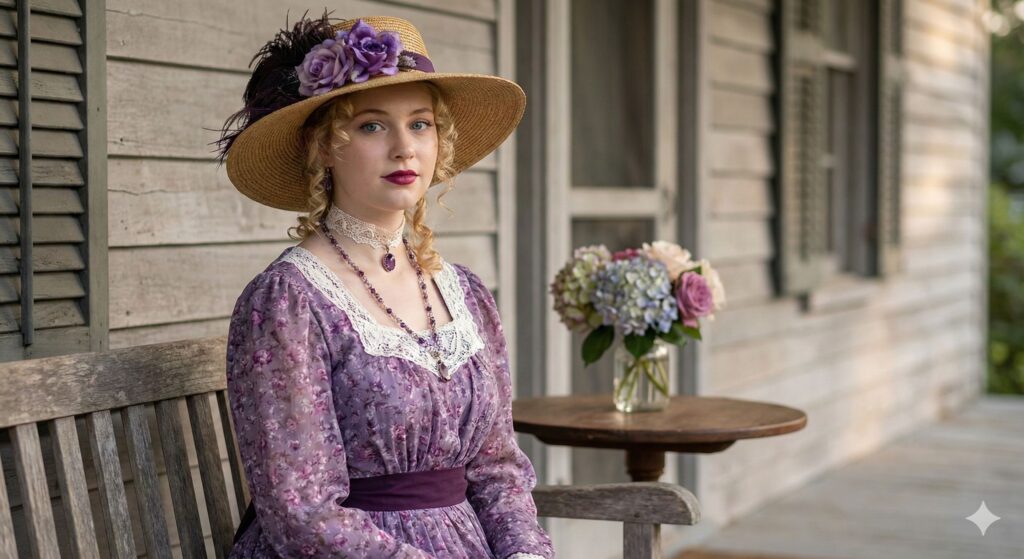 Портрет девушки в стиле ретро-элегантности — работа нейросети Gemini