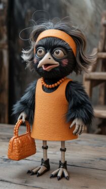 ideogram__caricature__puppet-bird-orange-accent