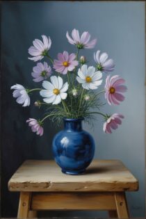 Масляный натюрморт, воссозданный нейросетью Ideogram