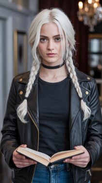 Портрет таинственной девушки с книгой — изображения, сгенерированные нейронкой Ideogram