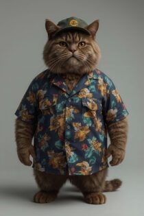 Кот в гавайской рубашке: изображения Leonardo.AI + промпт