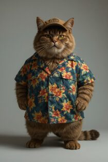 Кот в гавайской рубашке: изображения Leonardo.AI + промпт