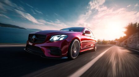 Красный роскошный автомобиль у моря:, нейросеть MidJourney, горизонтальное фото 4 Красный роскошный автомобиль у моря:, нейросеть MidJourney, горизонтальное фото 4