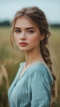 Красивые русские девушки 20 лет — Нейросеть MidJourney, 12 вертикальных фотографий