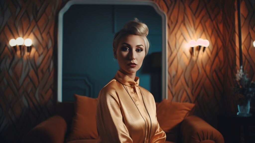 Midjourney - Glamorous 21-year-old Russian woman in a designer avant-garde outfit, sleek luxury apartment, cinematic soft lighting --v 5 --q 2 --ar 16:9