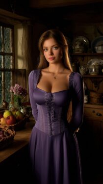 ИИ-девушка в образе Рапунцель — фотографии и промпт для Midjourney