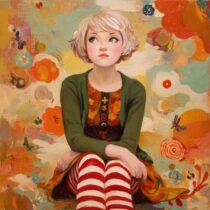 Сюрреалистичный портрет девушки с цветами: изображения MidJourney, фото+промпт